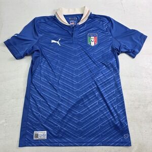 Italy 2011 2012 2013 Home Football Shirt Soccer Jersey Puma Button Mens Sz L EUC